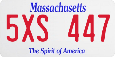 MA license plate 5XS447