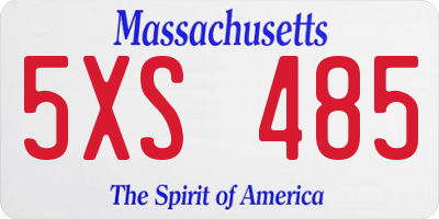 MA license plate 5XS485