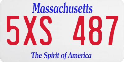 MA license plate 5XS487