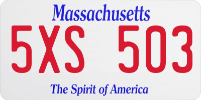 MA license plate 5XS503