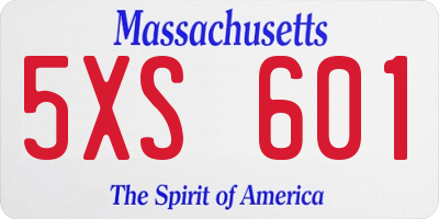 MA license plate 5XS601