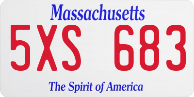 MA license plate 5XS683