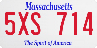 MA license plate 5XS714