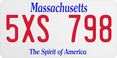 MA license plate 5XS798