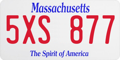 MA license plate 5XS877
