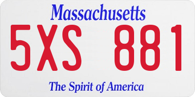 MA license plate 5XS881
