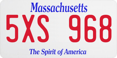 MA license plate 5XS968