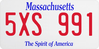MA license plate 5XS991