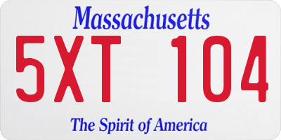 MA license plate 5XT104