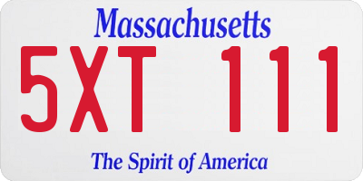 MA license plate 5XT111