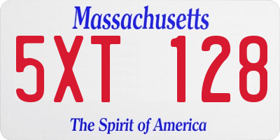 MA license plate 5XT128