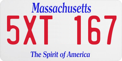 MA license plate 5XT167