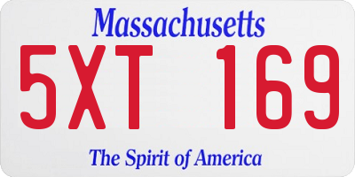 MA license plate 5XT169