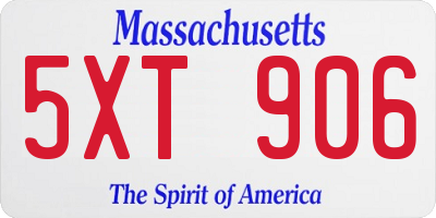 MA license plate 5XT906