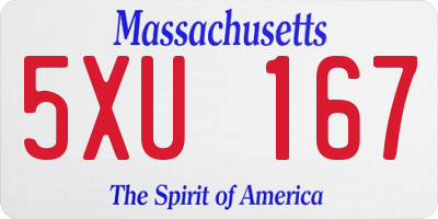 MA license plate 5XU167