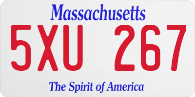 MA license plate 5XU267