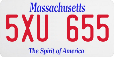 MA license plate 5XU655