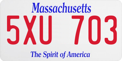 MA license plate 5XU703