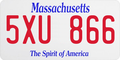 MA license plate 5XU866