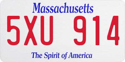 MA license plate 5XU914
