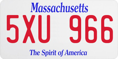 MA license plate 5XU966