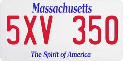MA license plate 5XV350