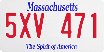 MA license plate 5XV471