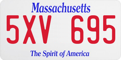 MA license plate 5XV695