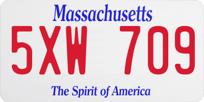 MA license plate 5XW709
