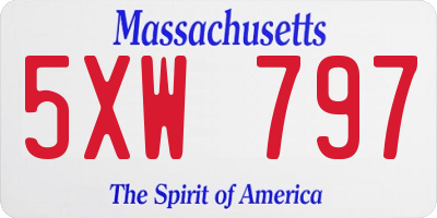 MA license plate 5XW797