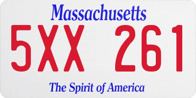 MA license plate 5XX261