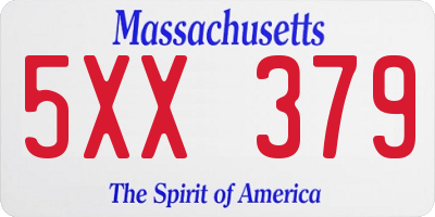 MA license plate 5XX379