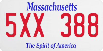 MA license plate 5XX388