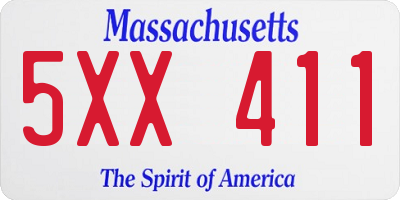 MA license plate 5XX411