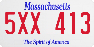 MA license plate 5XX413