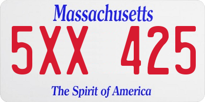 MA license plate 5XX425