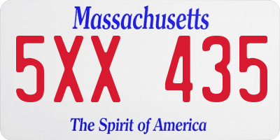 MA license plate 5XX435