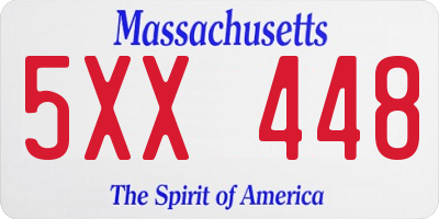 MA license plate 5XX448