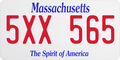 MA license plate 5XX565