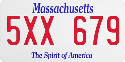 MA license plate 5XX679
