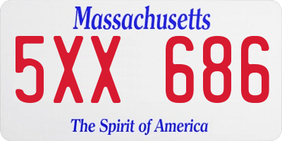 MA license plate 5XX686
