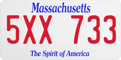 MA license plate 5XX733