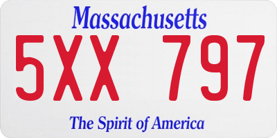MA license plate 5XX797