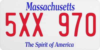 MA license plate 5XX970