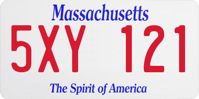 MA license plate 5XY121