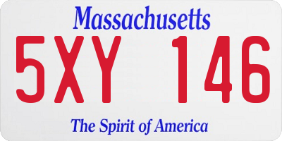 MA license plate 5XY146