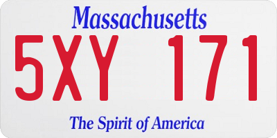 MA license plate 5XY171