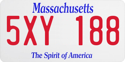 MA license plate 5XY188