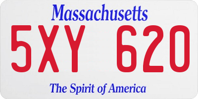 MA license plate 5XY620