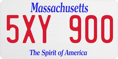 MA license plate 5XY900